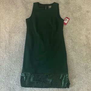 Green sequined formal dress